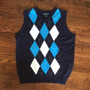 Blue Ocean Argyle Sweater Vest Size Boys 16 or Womens Small-Medium